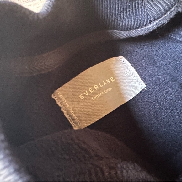 Everlane Cropped Mockneck Sweatshirt Black Medium - Picture 3 of 3